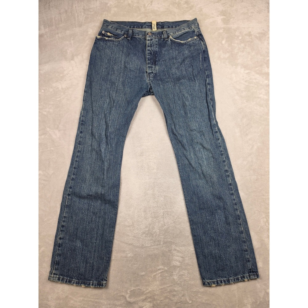 Vintage 2(x)ist Jeans Mens 36x32 Fit 34x32 Blue Straight Leg Button Fly Denim